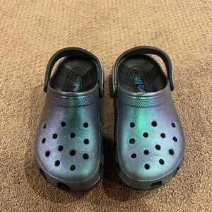 Harry Potter Crocs Iridescent Metallic kids size 4 woman’s 6 EUC